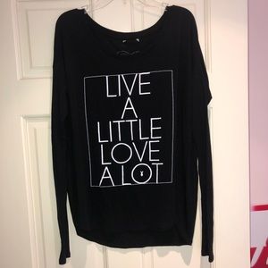 thin “live a little love a lot” top